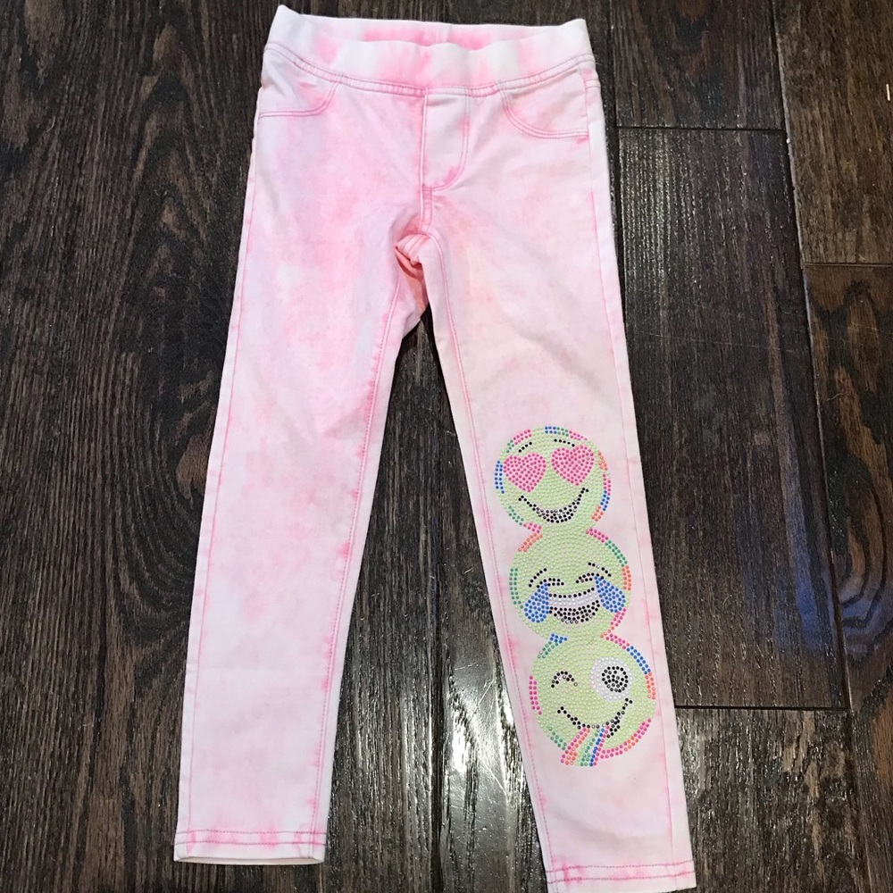 NWT Crazy 8 Bubble Gum Pink Emoji Bling Leggings